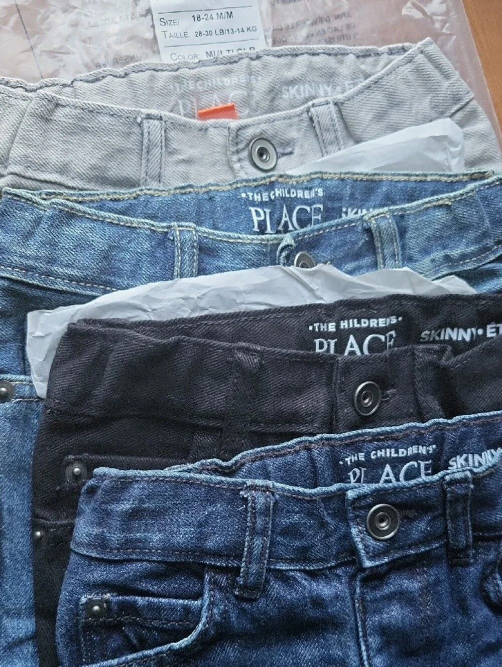 The Children's Place Boys' Dark Wash & Black Skinny Jeans - 4-Pack